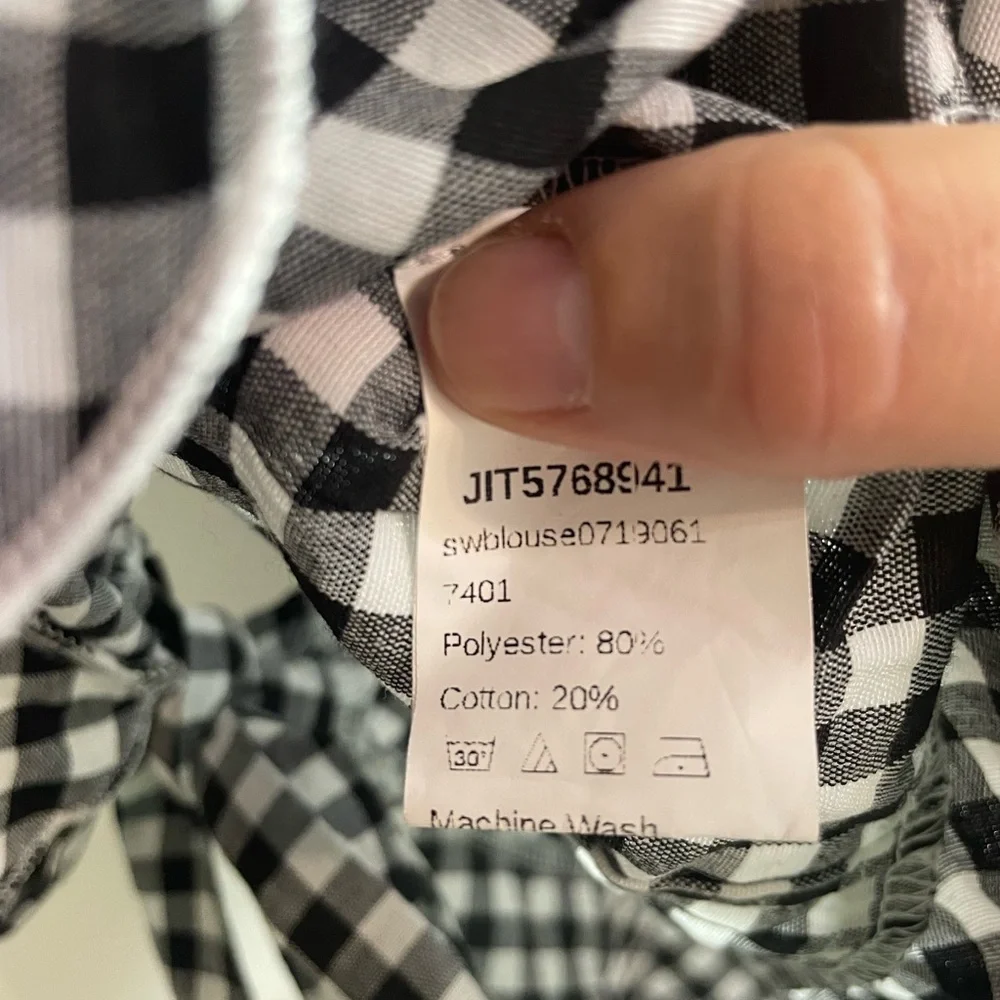 Black and White Checked Top - Picture 4 of 4